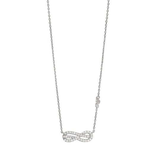 Emporio Armani EG3547040 Bow Necklace In Platinum Plated Silver