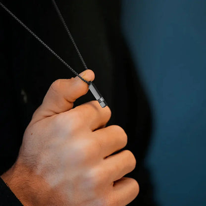 Steel & Barnett ELE02 Ανδρικό Κολιέ Elemental Bar Από Μαύρο Ατσάλι