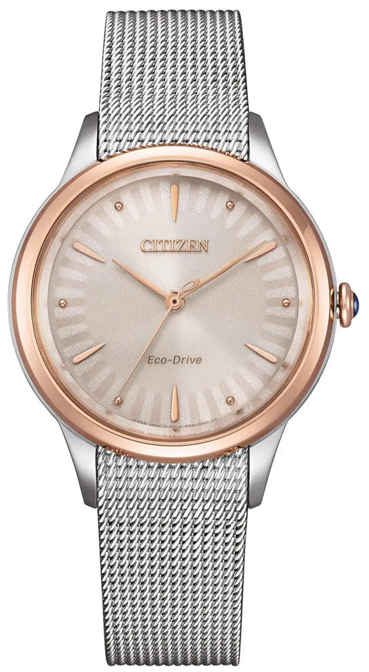 Citizen EM1156-80X Eco-Drive Mesh Stainless Steel Bracelet