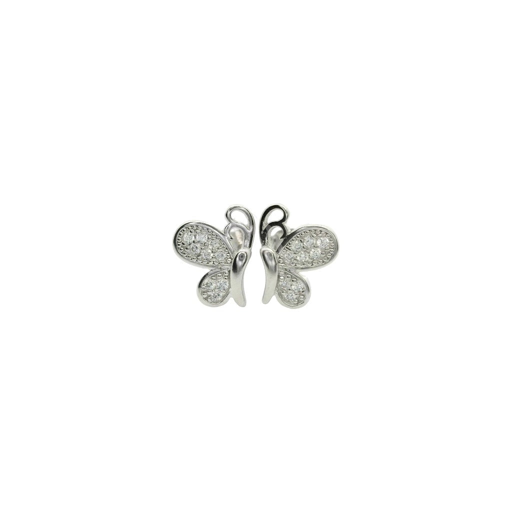 ES2412W Rosette Earrings in Platinum Plated Silver