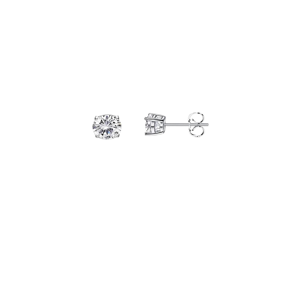 SC270-1W Stud Earrings in Platinum Plated Silver