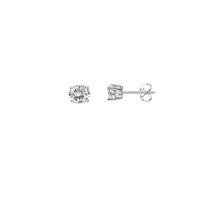 SC270-1W Stud Earrings in Platinum Plated Silver