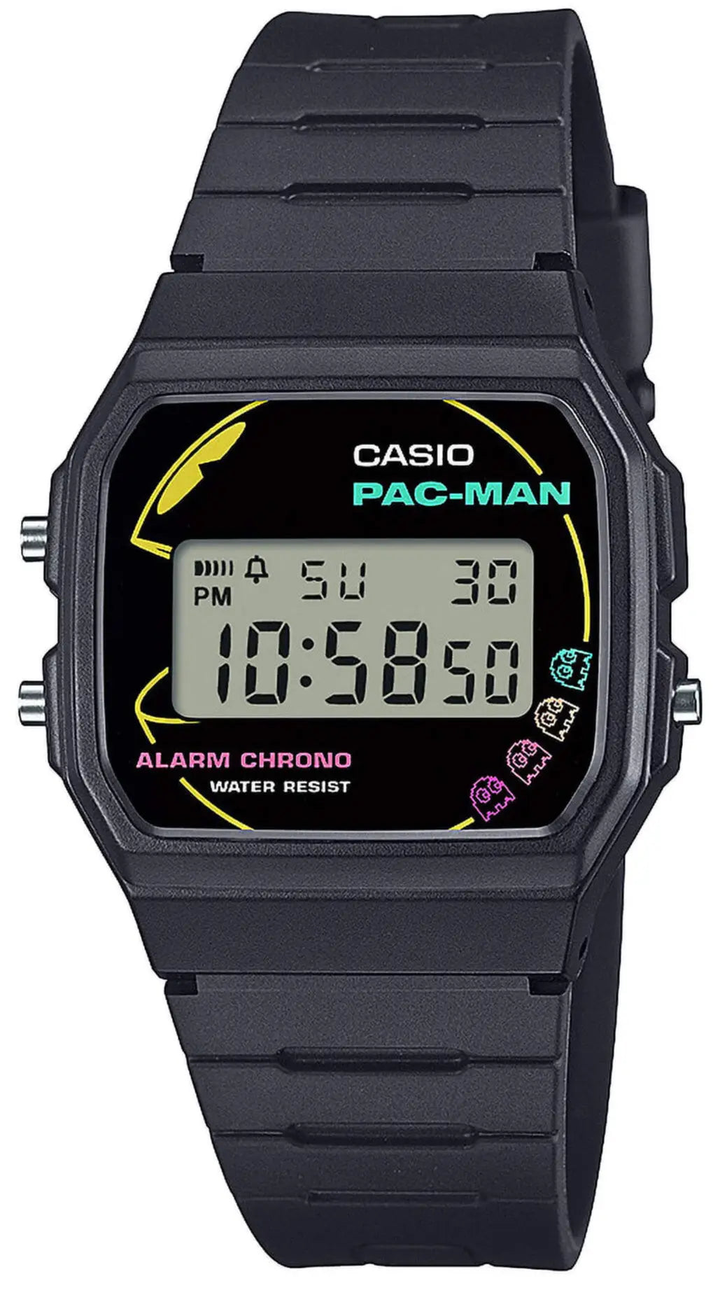 Casio F-91WPC-1AER Pac Man Digital Black Rubber Strap