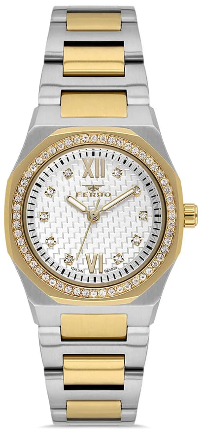 Ferro FL21616AWT-D Two Tone Stainless Steel Bracelet