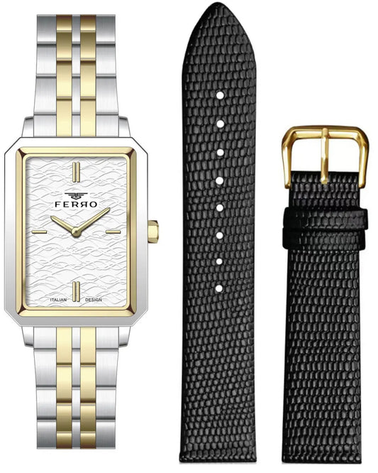 Ferro FL21626AWT-D Two Tone Stainless Steel Bracelet Set