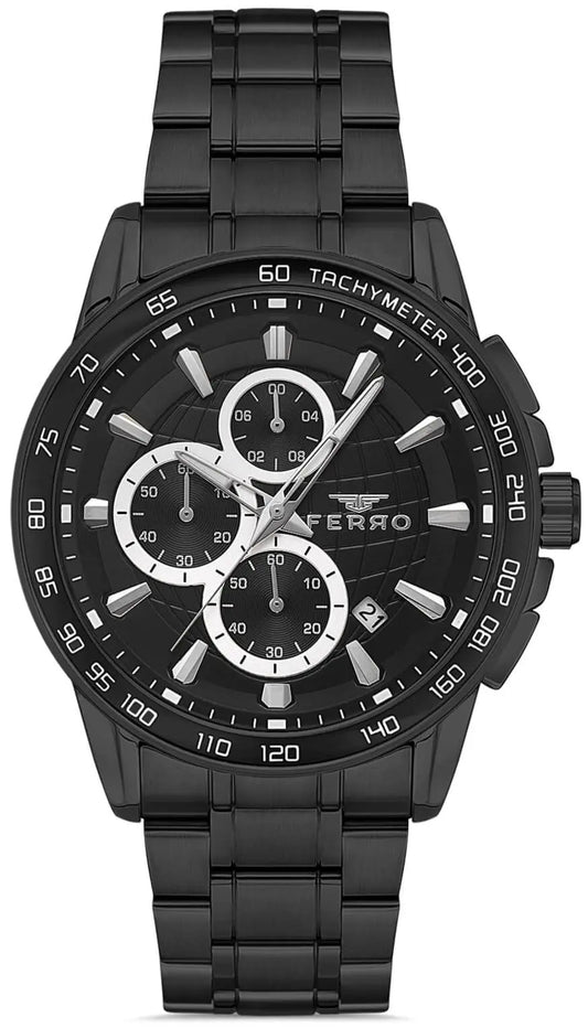 Ferro FM11441AWT-G Chronograph Black Stainless Steel Bracelet