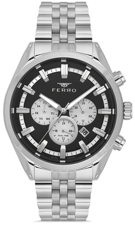 Ferro FM11507AWT-A2 Dual Time Stainless Steel Bracelet