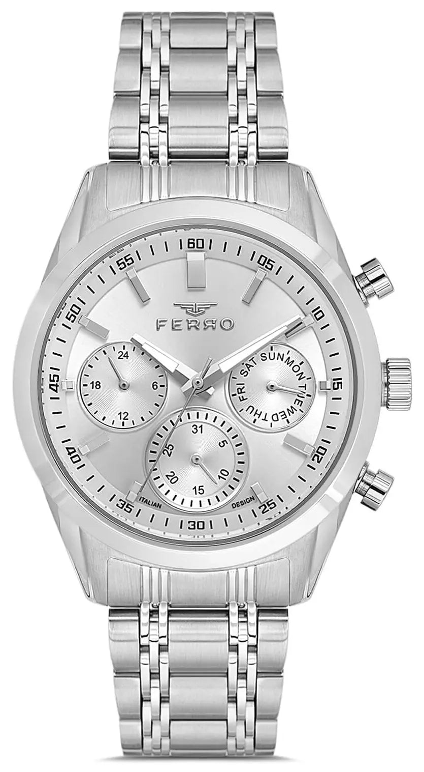 Ferro FM40152A-A Multifunction Silver Stainless Steel Bracelet
