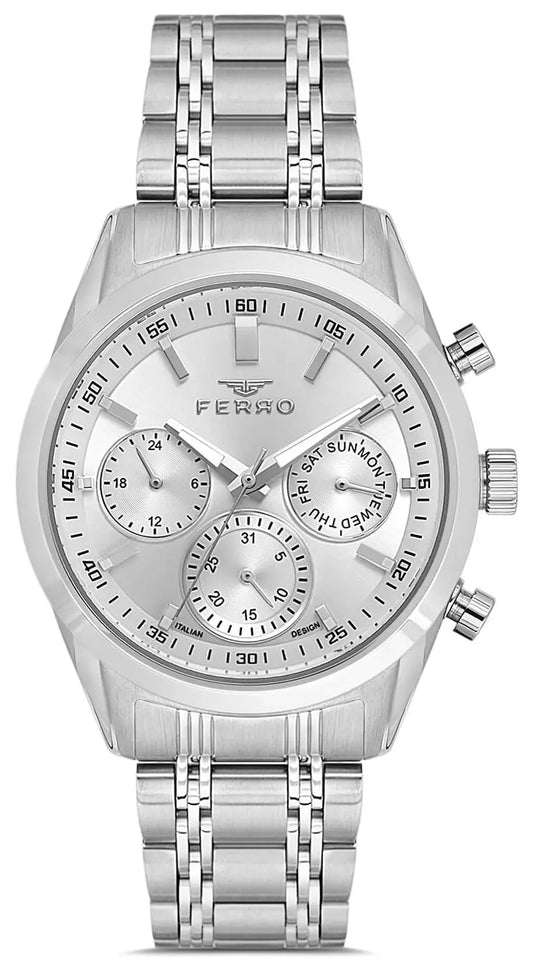 Ferro FM40152A-A Multifunction Silver Stainless Steel Bracelet