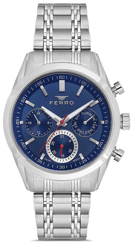 Ferro FM40152A-A3 Multifunction Silver Stainless Steel Bracelet