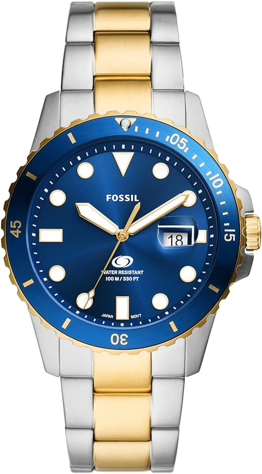 FOSSIL FS6034 Blue Two Tone Stainless Steel Bracelet