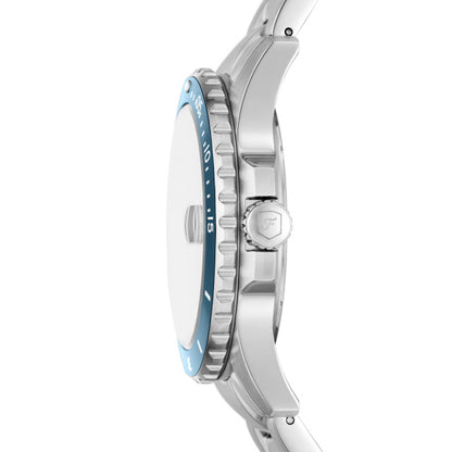 FOSSIL FS6050 Blue Dive Silver Stainless Steel Bracelet