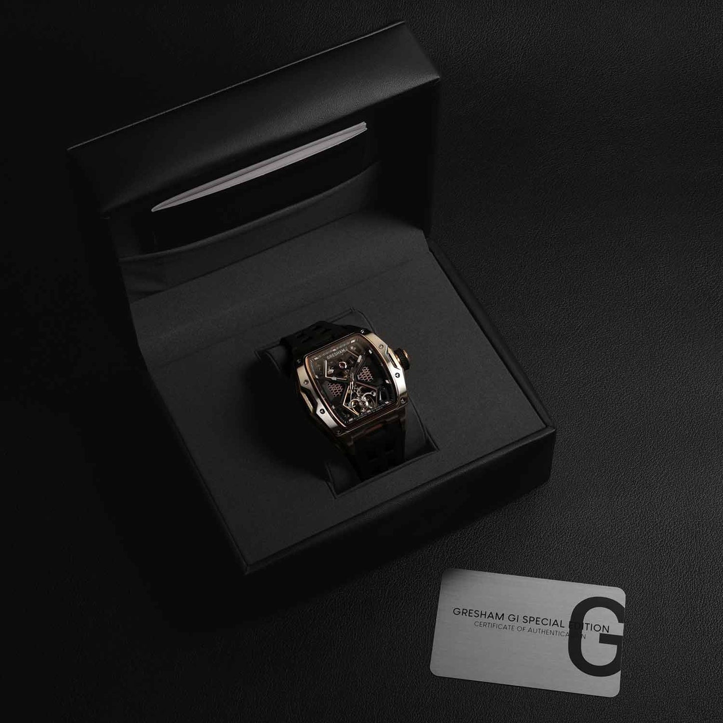 Gresham G1-0001-BKG GL Mercury Special Edition Black Silicon Strap