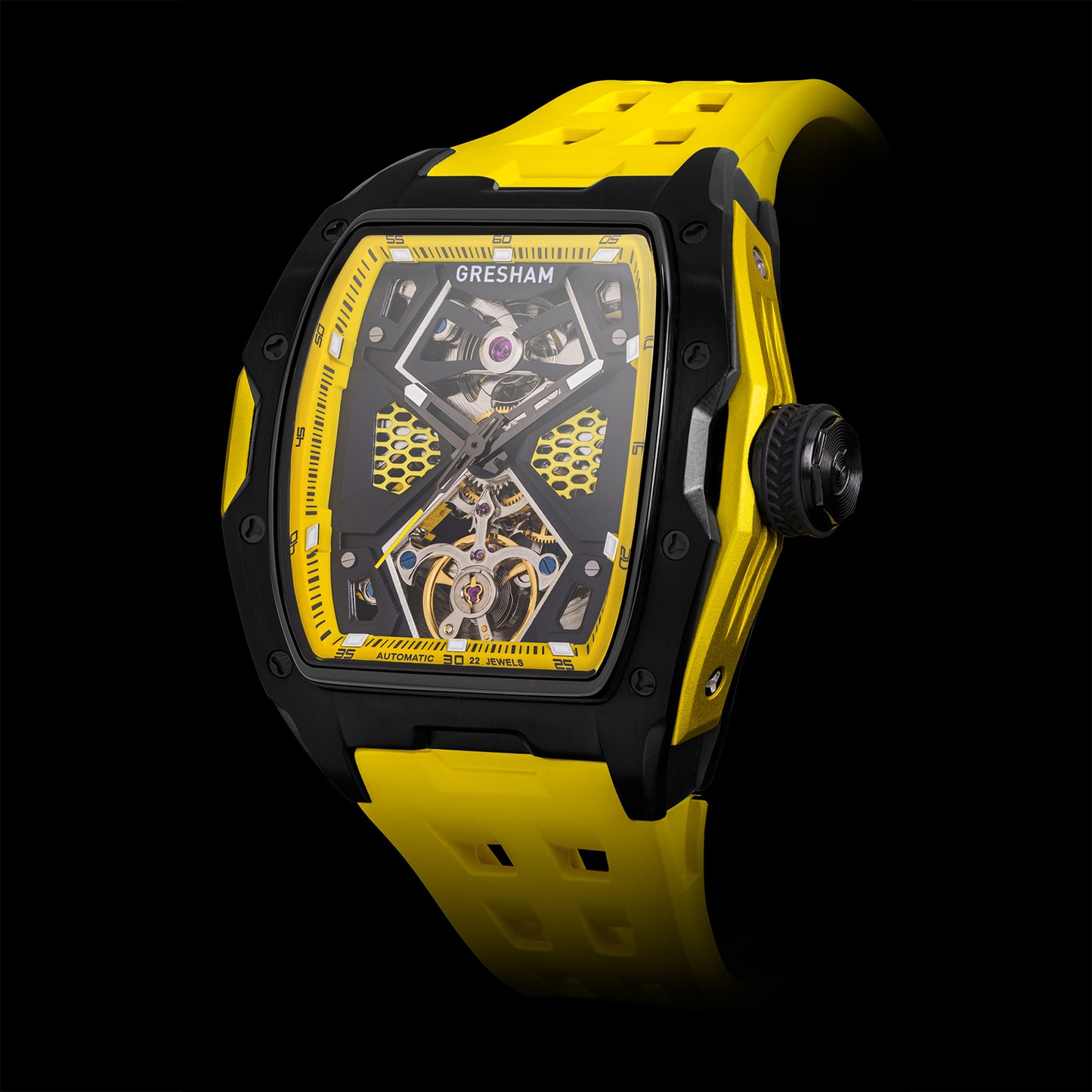 Gresham G1-0001-YELL GL Aurora Special Edition Yellow Silicon Strap