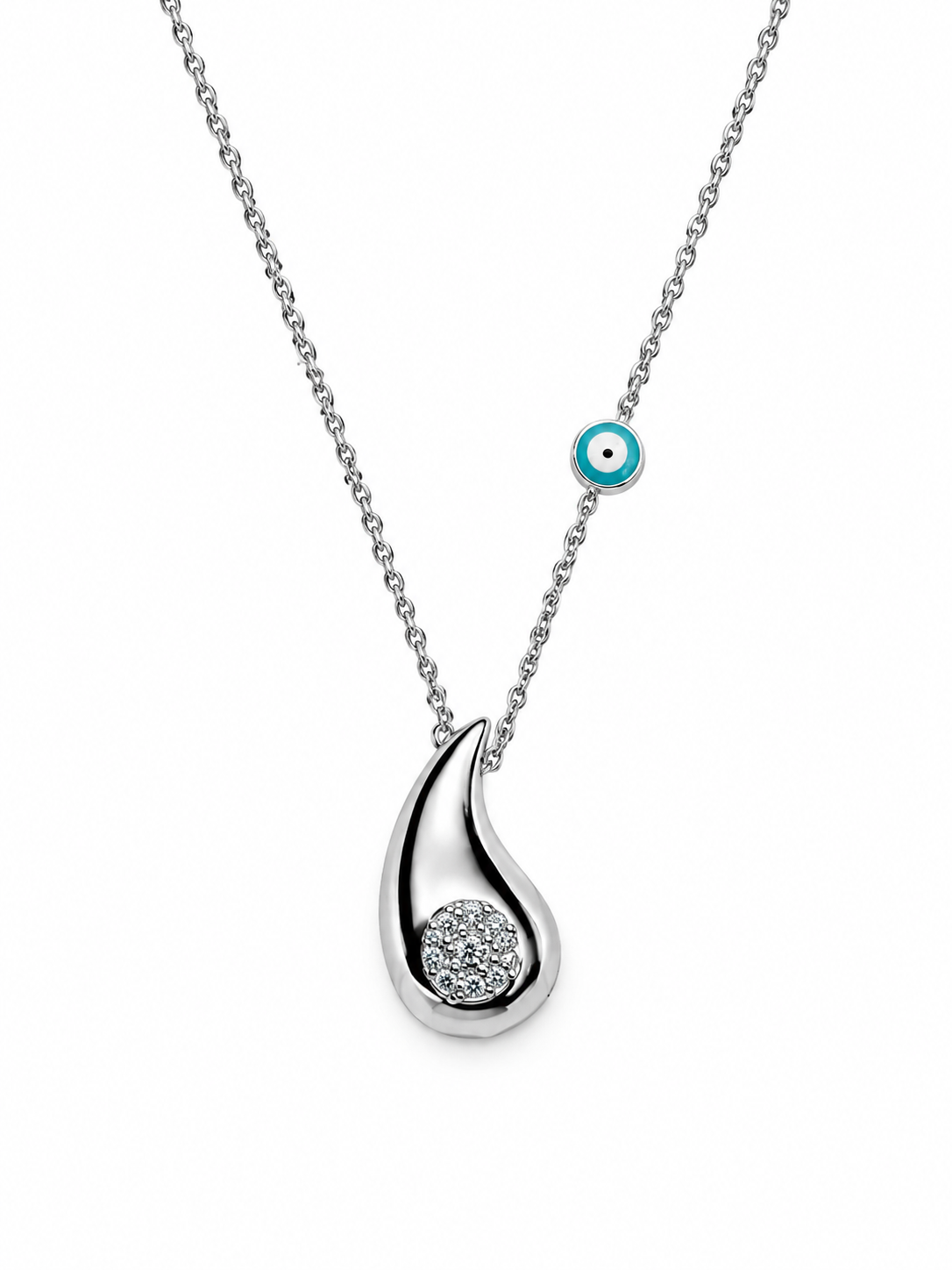 Necklace 9W-KD001-2 Rose Gold Plated Silver with Pearl
