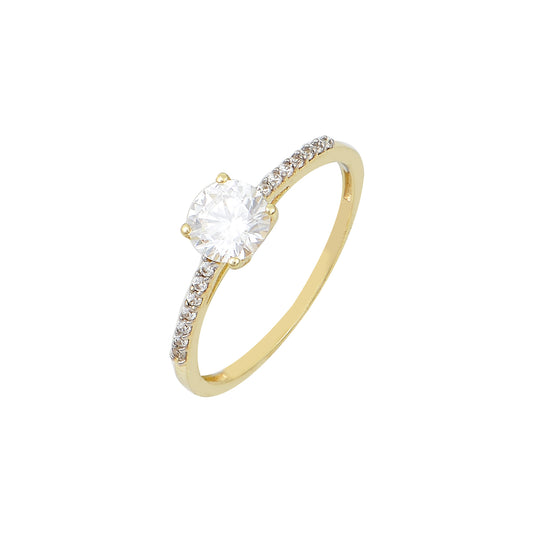 Monostone Ring P18164Y Gold with Zircon K14