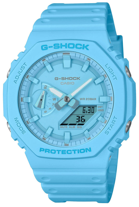 Casio GA-2100-2A2ER G-Shock Anadigi Light Blue Rubber Strap