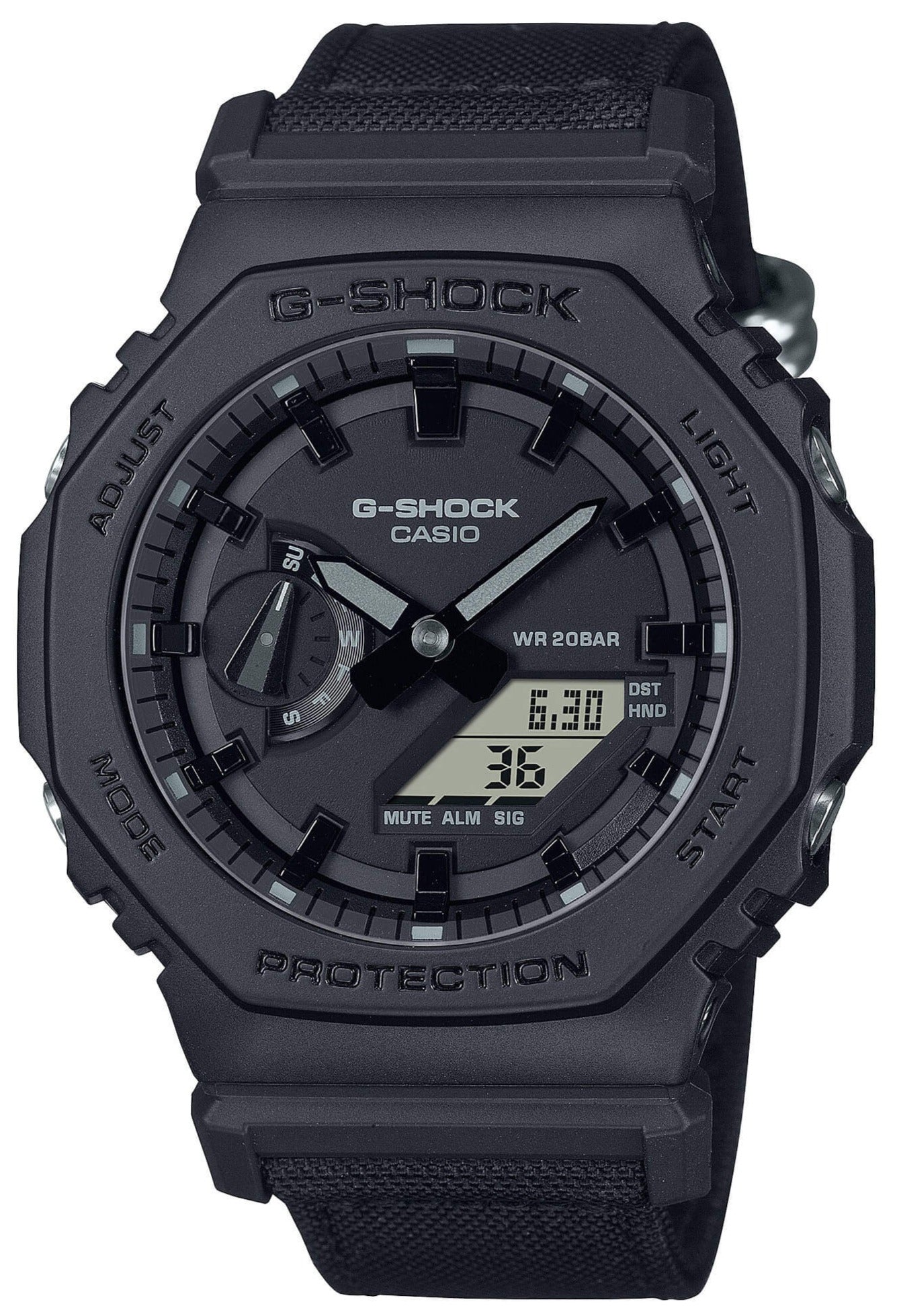 Casio GA-2100BCE-1AER G-Shock Anadigi Black Cordura Strap