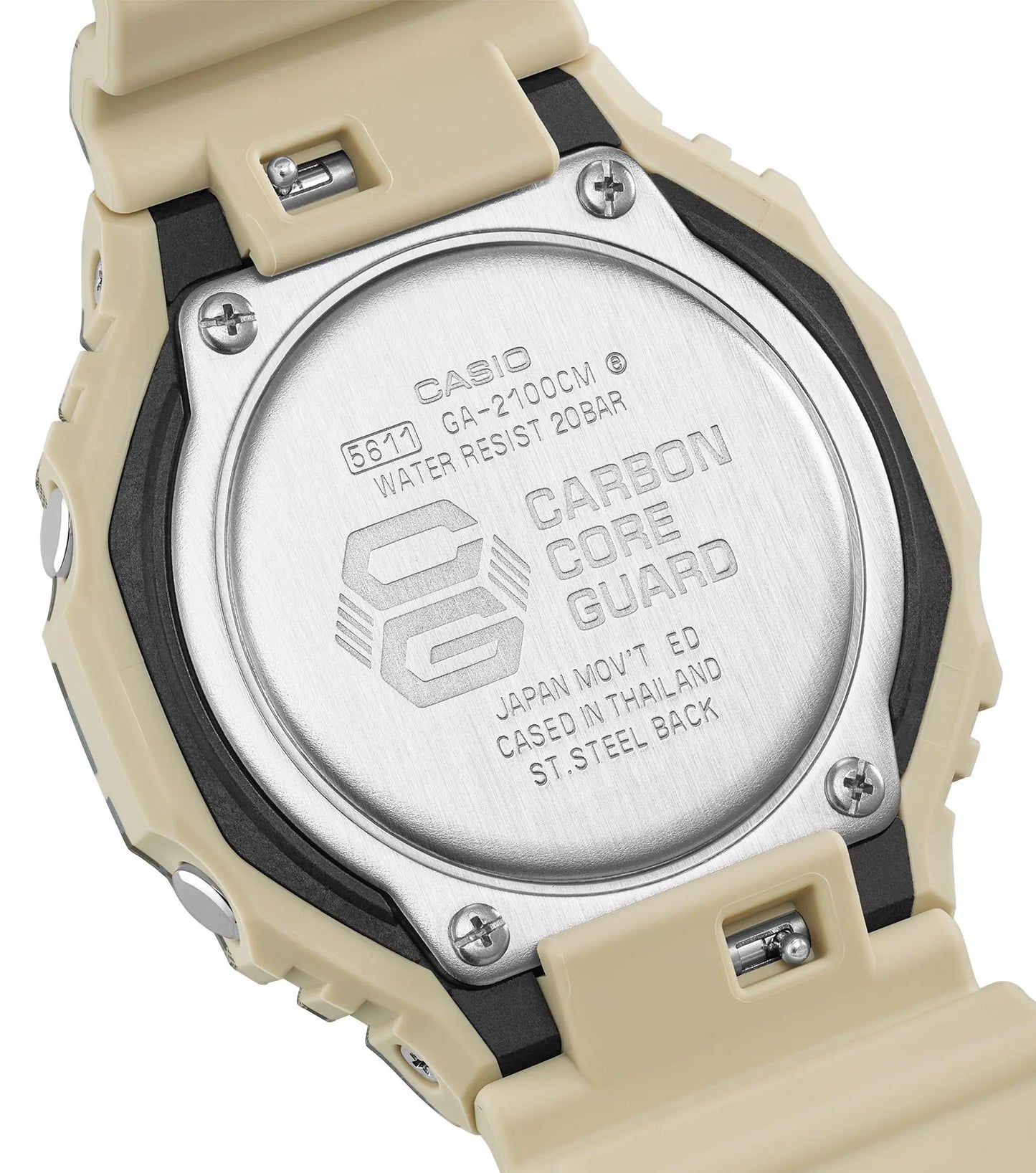 Casio GA-2100CM-5AER G-Shock Camo Beige Rubber Strap