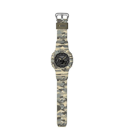 Casio GA-2100CM-5AER G-Shock Camo Beige Rubber Strap