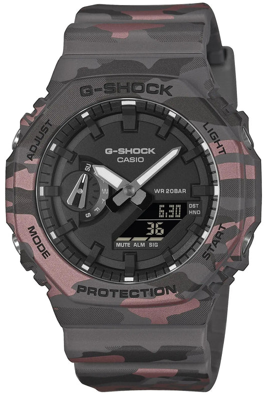 Casio GA-2100CM-8AER G-Shock Camo Grey Rubber Strap