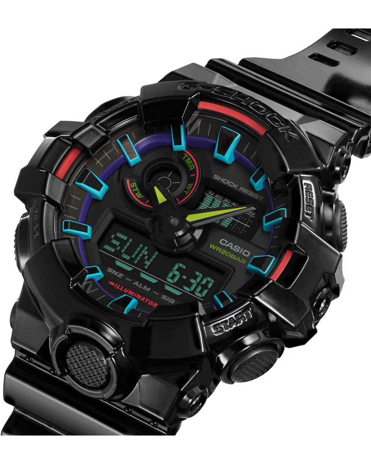 Casio GA-700RGB-1AER G-Shock Black Rubber Strap