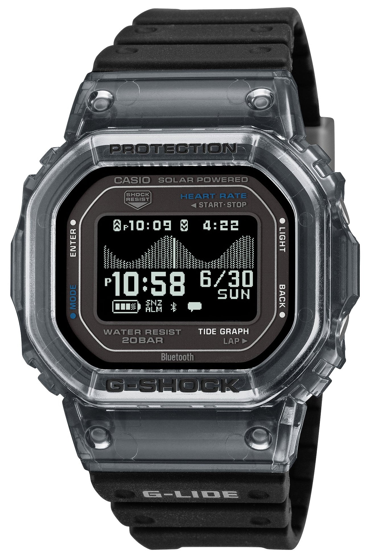 Casio GBX-H5600-1ER G-Shock Bluetooth Black Rubber Strap