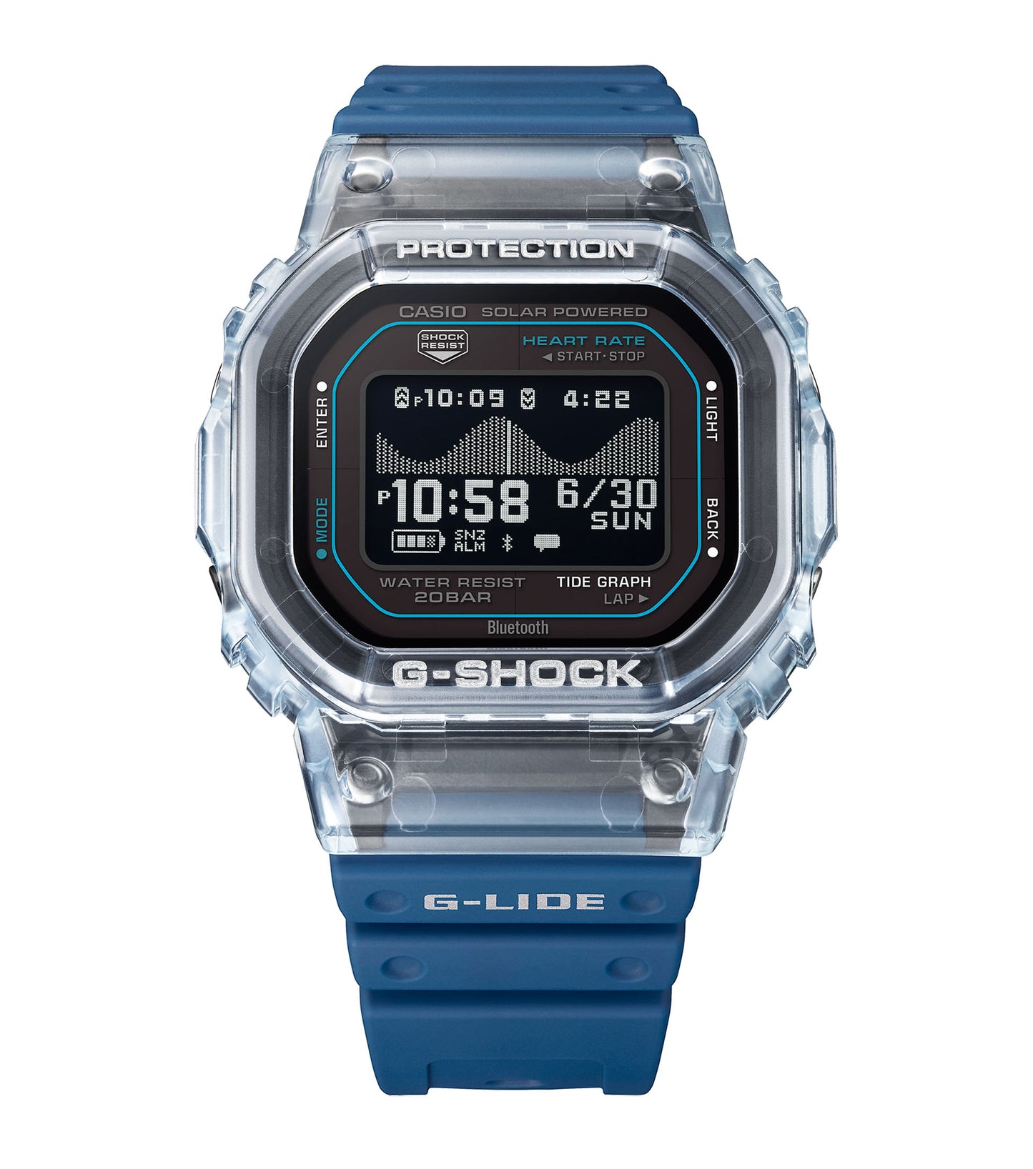Casio GBX-H5600-2ER G-Shock Bluetooth Blue Rubber Strap