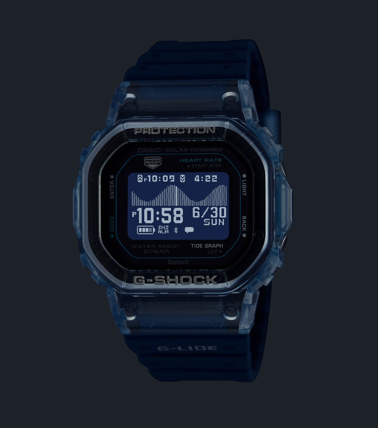 Casio GBX-H5600-2ER G-Shock Bluetooth Blue Rubber Strap