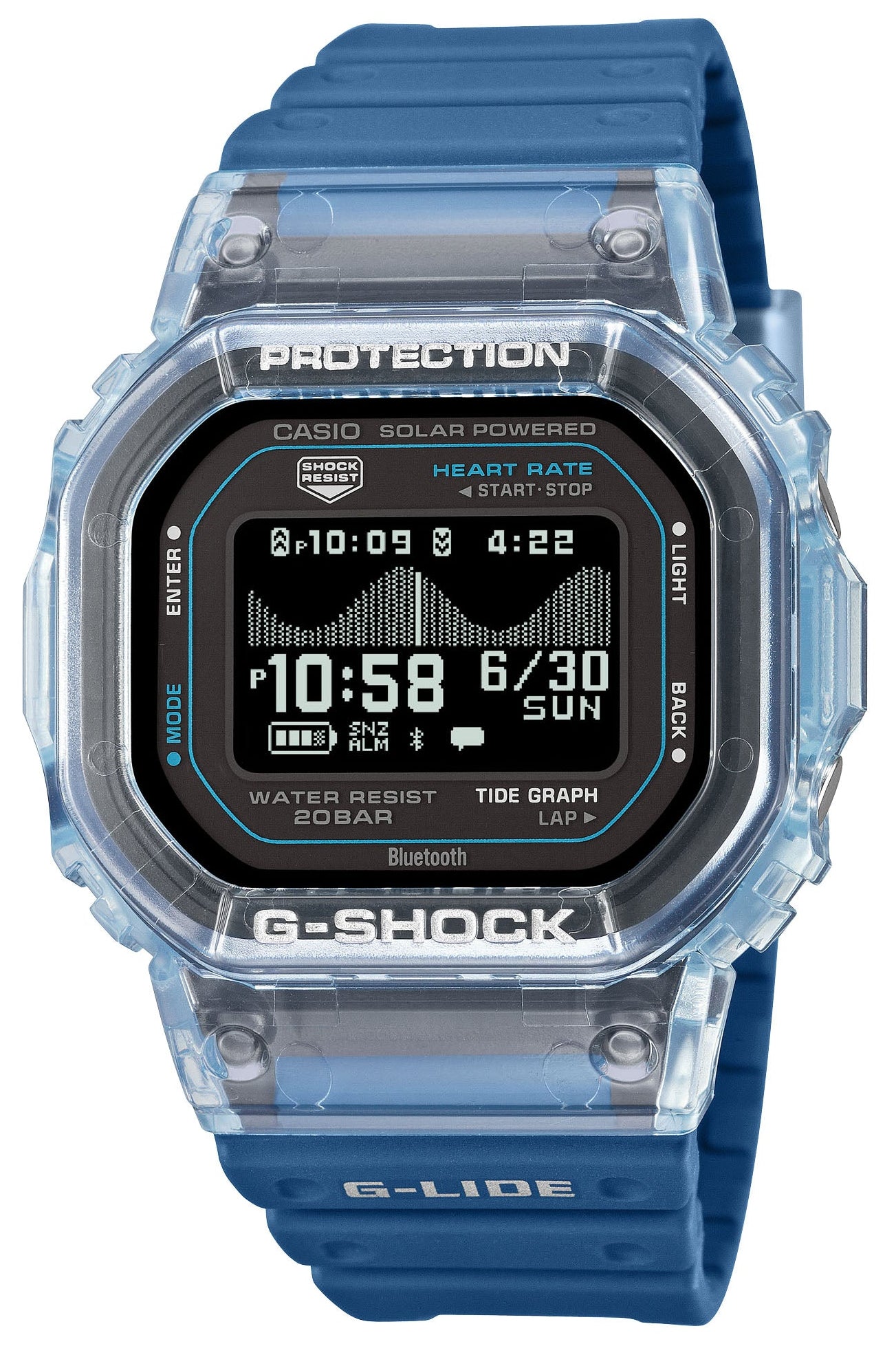 Casio GBX-H5600-2ER G-Shock Bluetooth Blue Rubber Strap