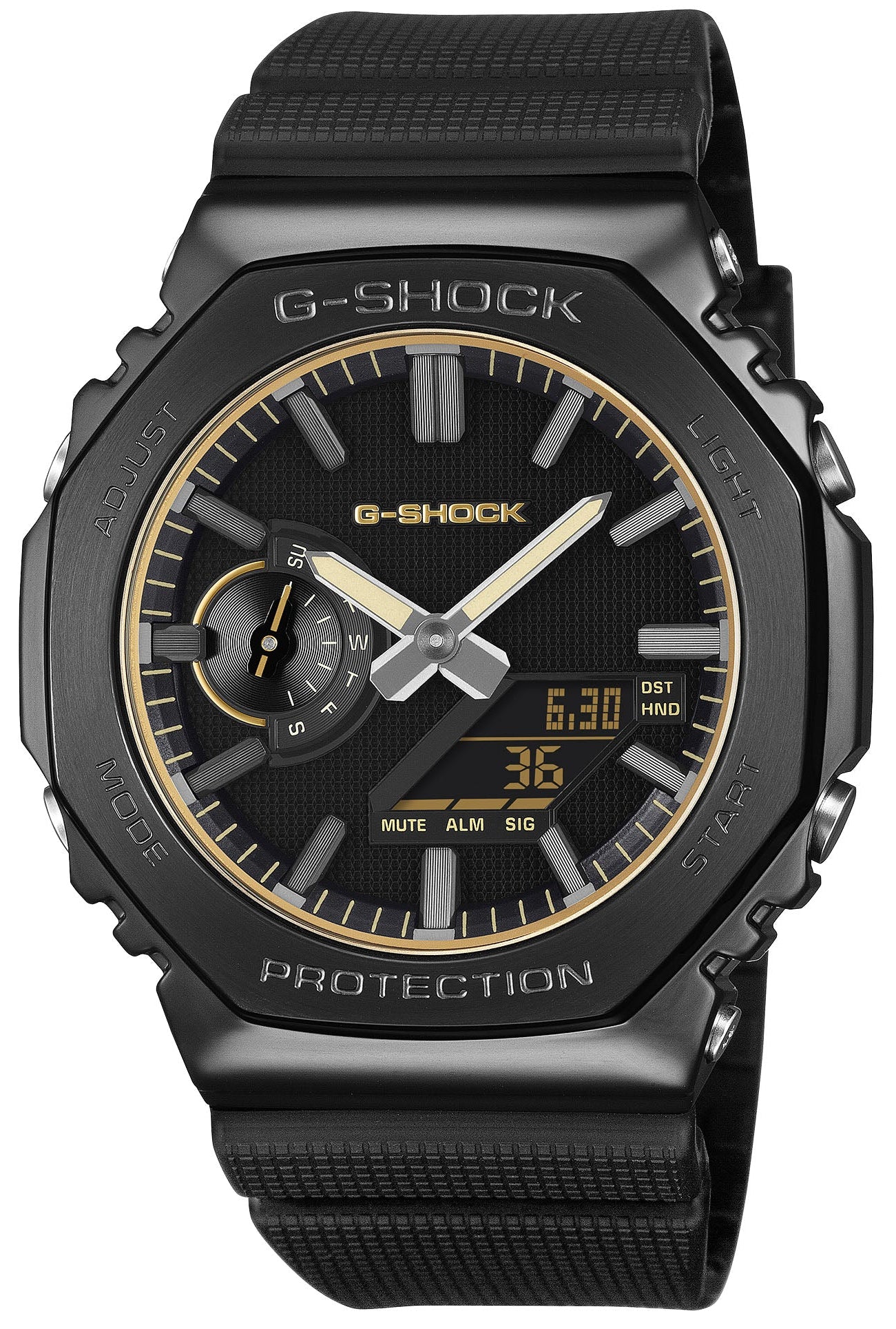 Casio GM-2100LXB-1A9ER G-Shock Anadigi Black Rubber Strap