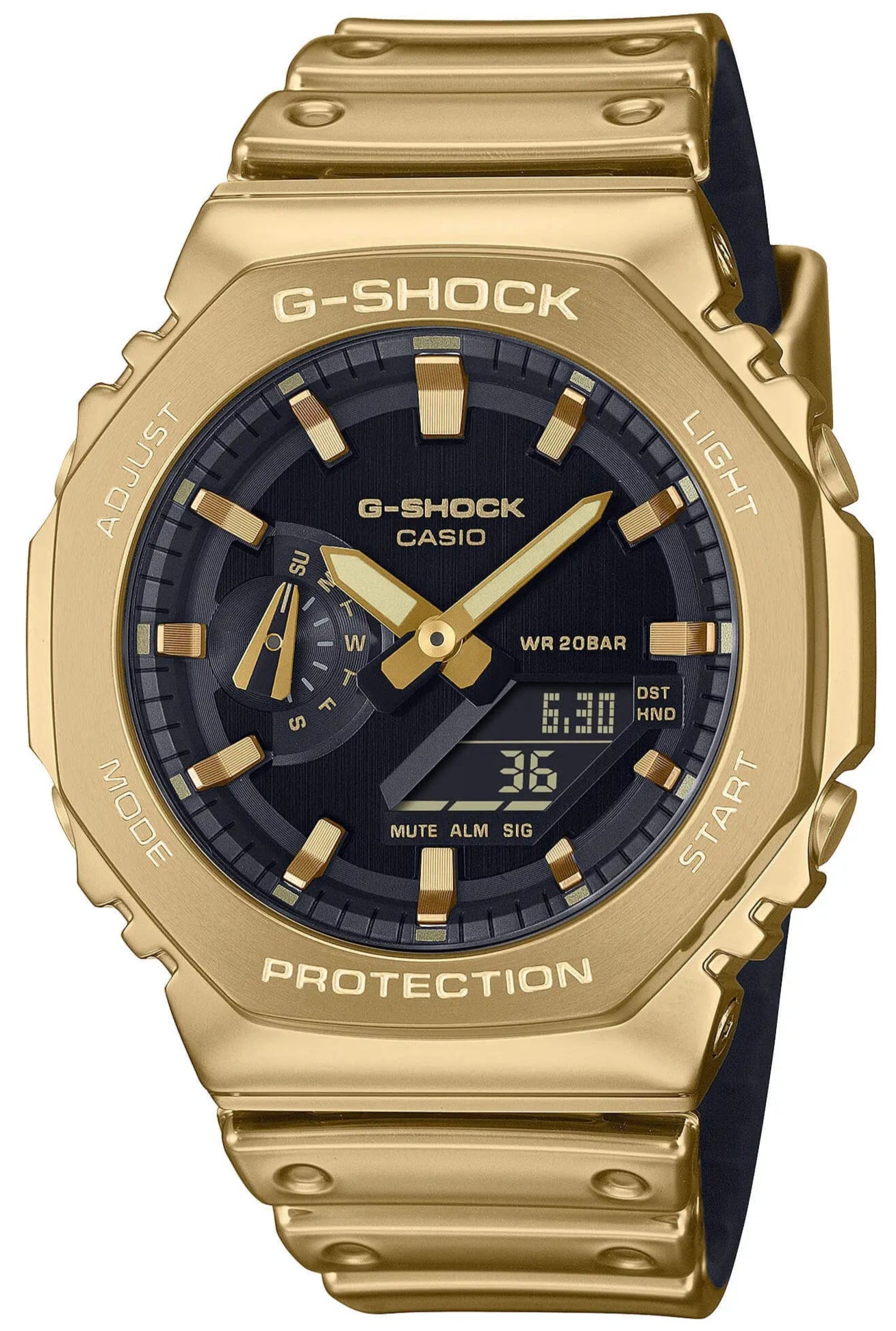 Casio GM-2100YMG-9AER G-Shock Anadigi Gold Rubber Strap