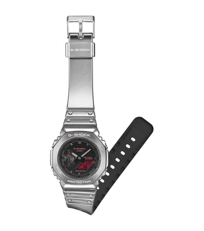 Casio GM-2100YRA-8AER G-Shock Anadigi Silver Rubber Strap
