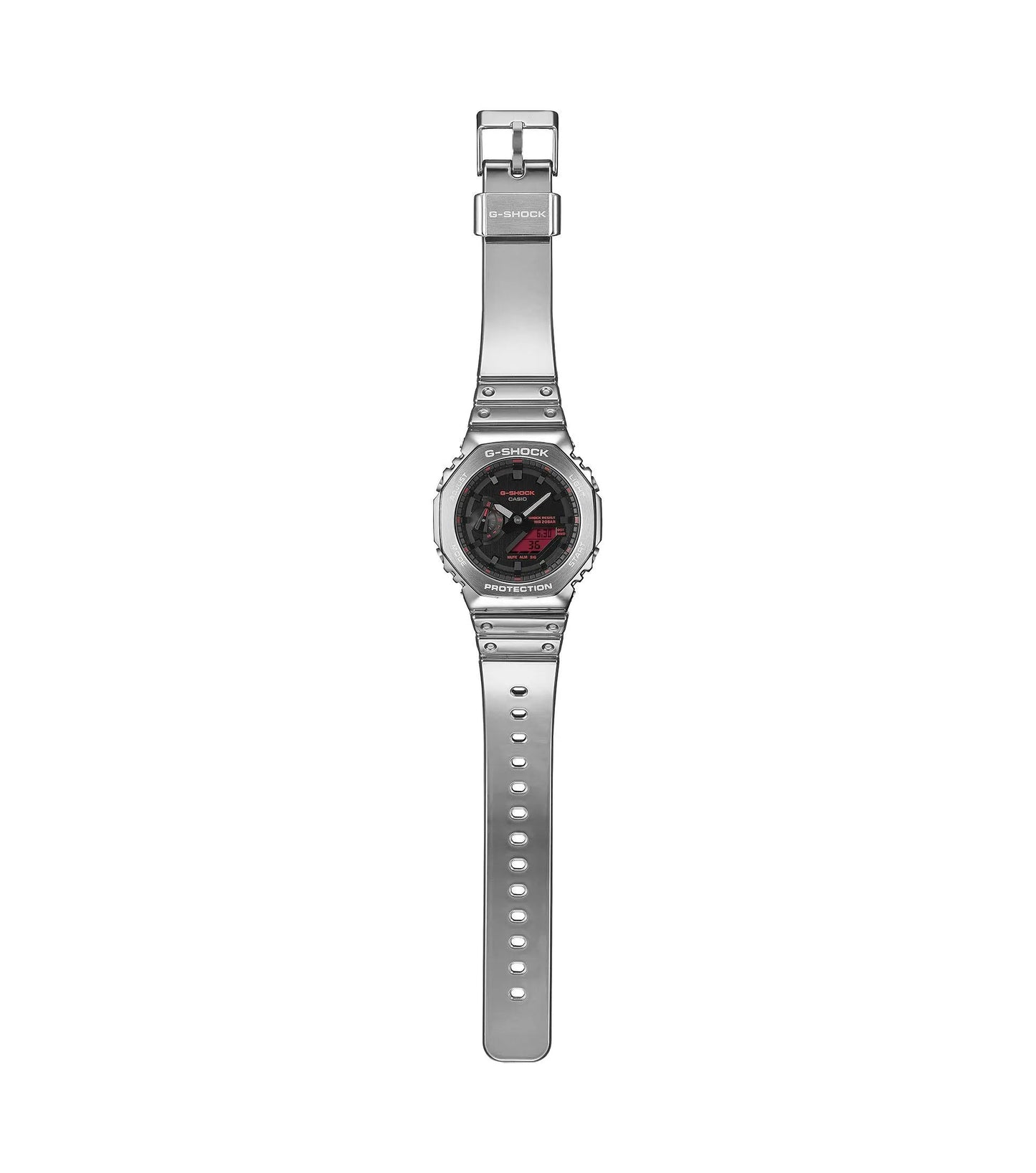 Casio GM-2100YRA-8AER G-Shock Anadigi Silver Rubber Strap