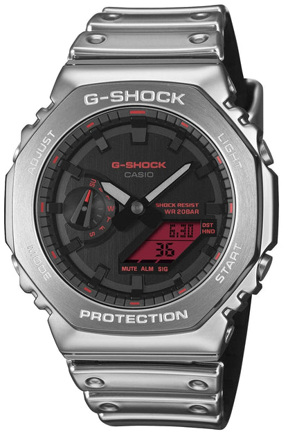 Casio GM-2100YRA-8AER G-Shock Anadigi Silver Rubber Strap
