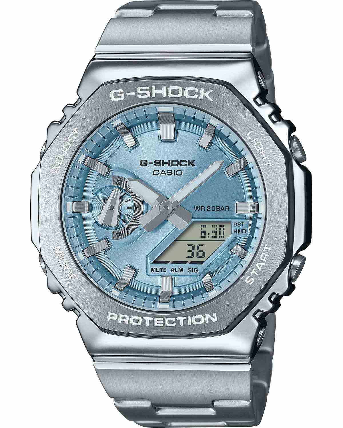 Casio GM-2110D-2AER G-Shock Anadigi Stainless Steel Bracelet