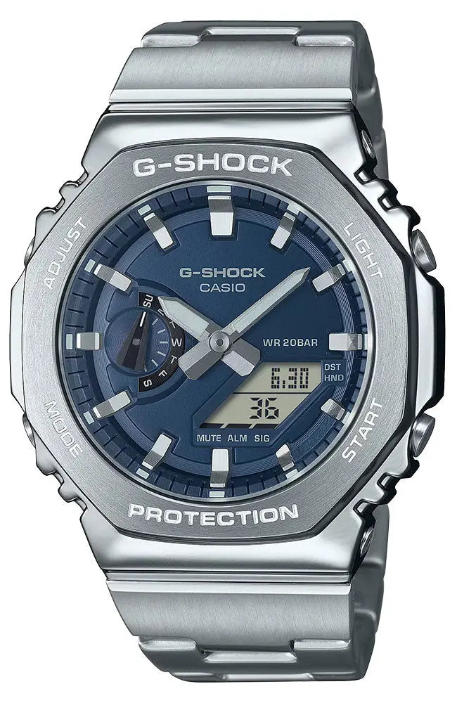 Casio GM-2110D-2BER G-Shock Anadigi Stainless Steel Bracelet