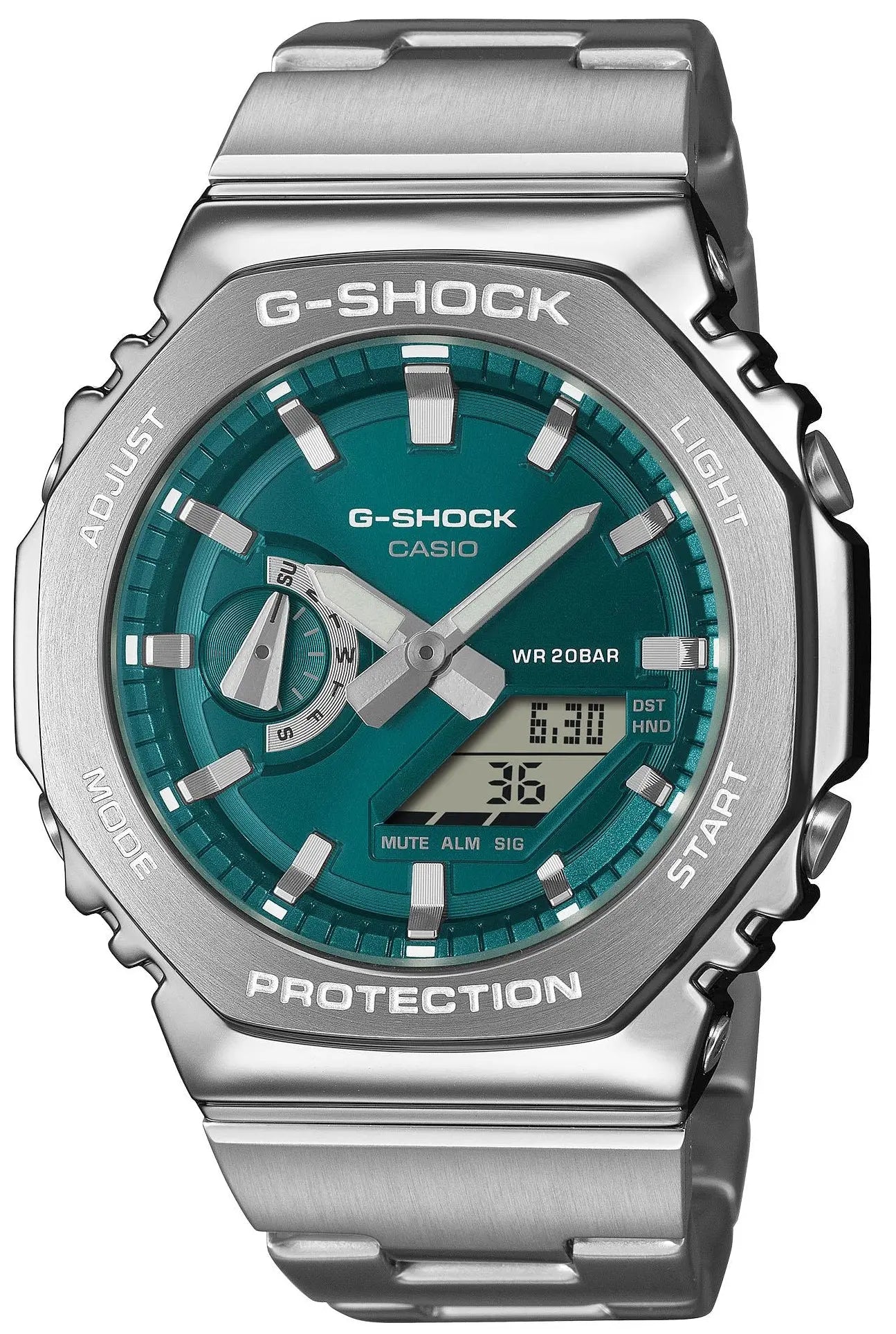 Casio GM-2110D-3A1ER G-Shock Anadigi Stainless Steel Bracelet