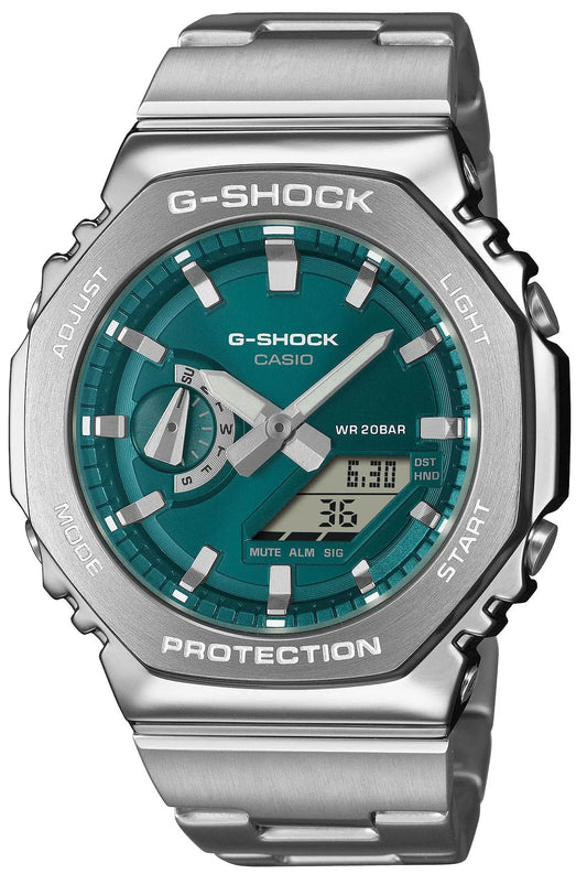 Casio GM-2110D-3A1ER G-Shock Anadigi Stainless Steel Bracelet