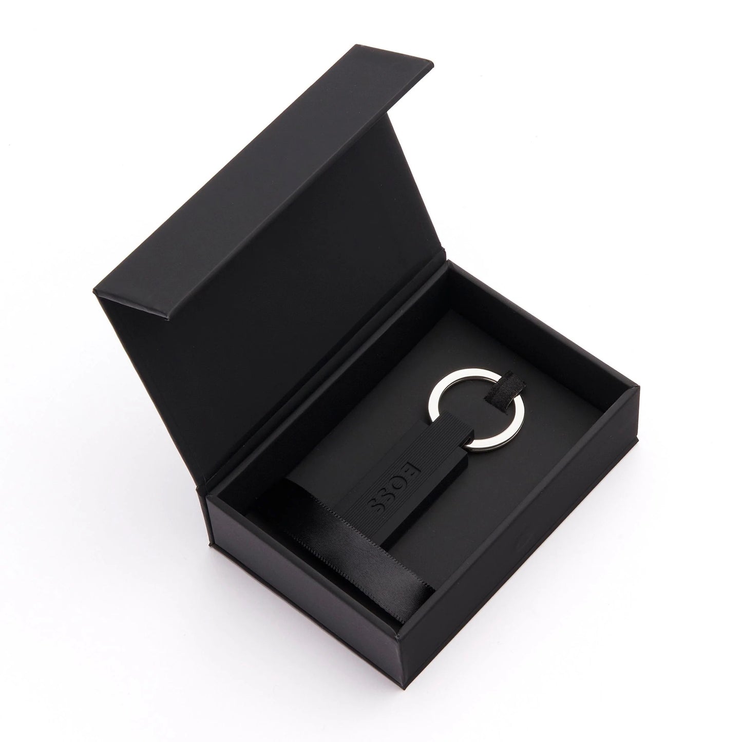 HUGO BOSS HAK889 Edge Black Key Ring Keychain