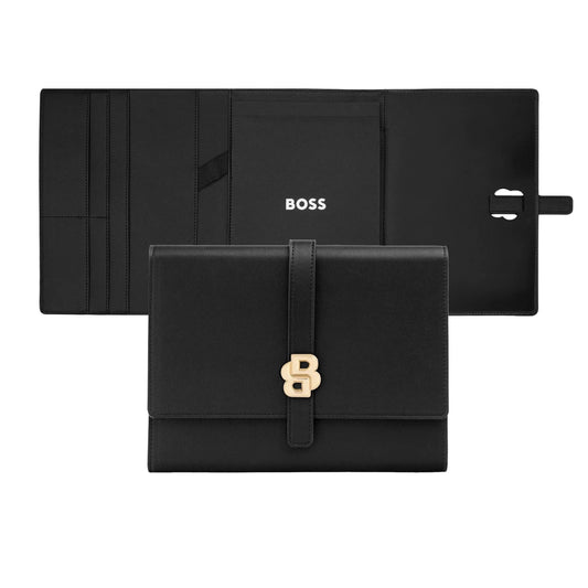 HUGO BOSS HDM520A Ντοσιέ A5 Double B Black & Gold Folder