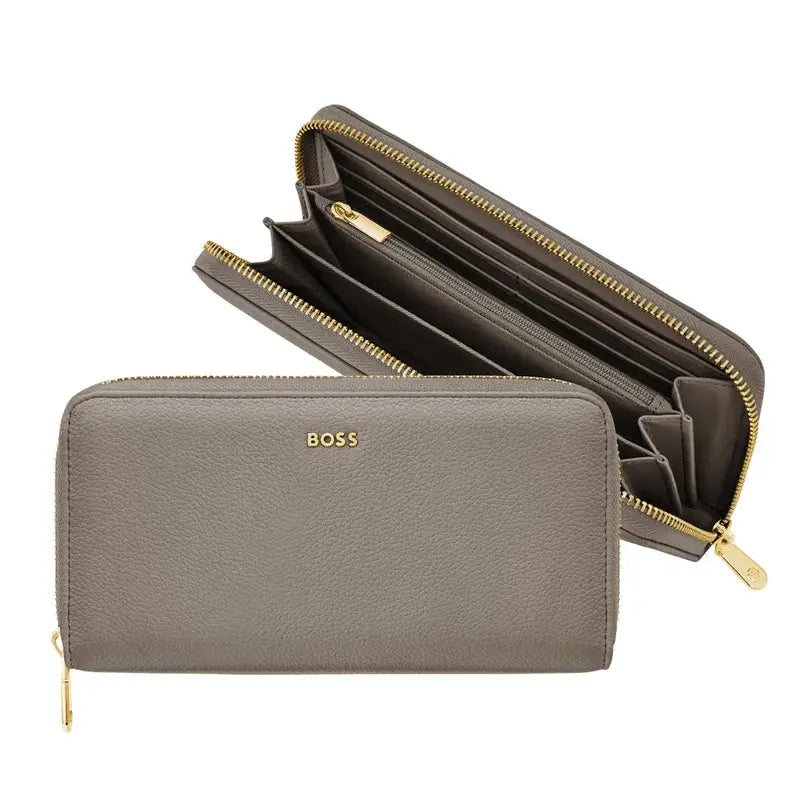 HUGO BOSS HEL616Z Πορτοφόλι Signature Lady Taupe Travel Wallet