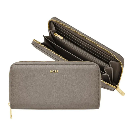 HUGO BOSS HEL616Z Πορτοφόλι Signature Lady Taupe Travel Wallet