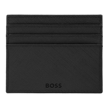 HUGO BOSS HLC526A Καρτοθήκη Double B Saffiano Black Card Holder
