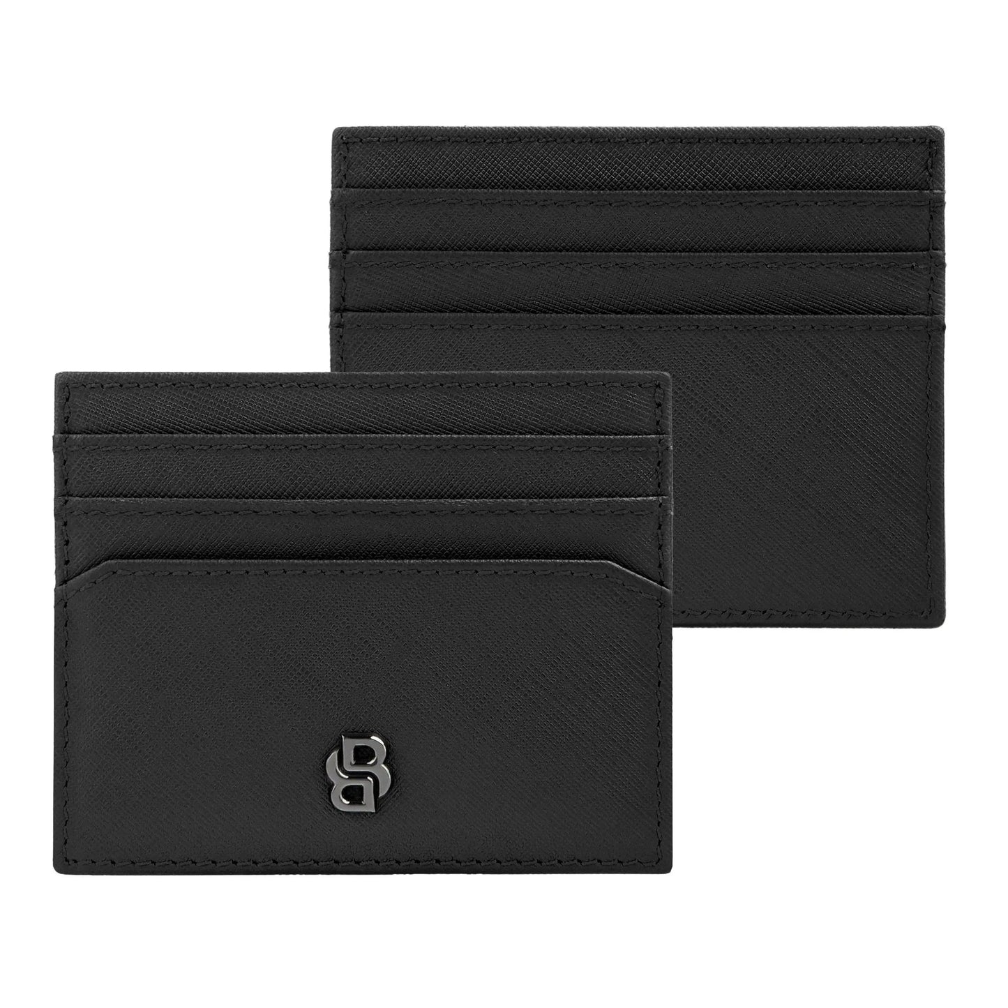 HUGO BOSS HLC526A Καρτοθήκη Double B Saffiano Black Card Holder