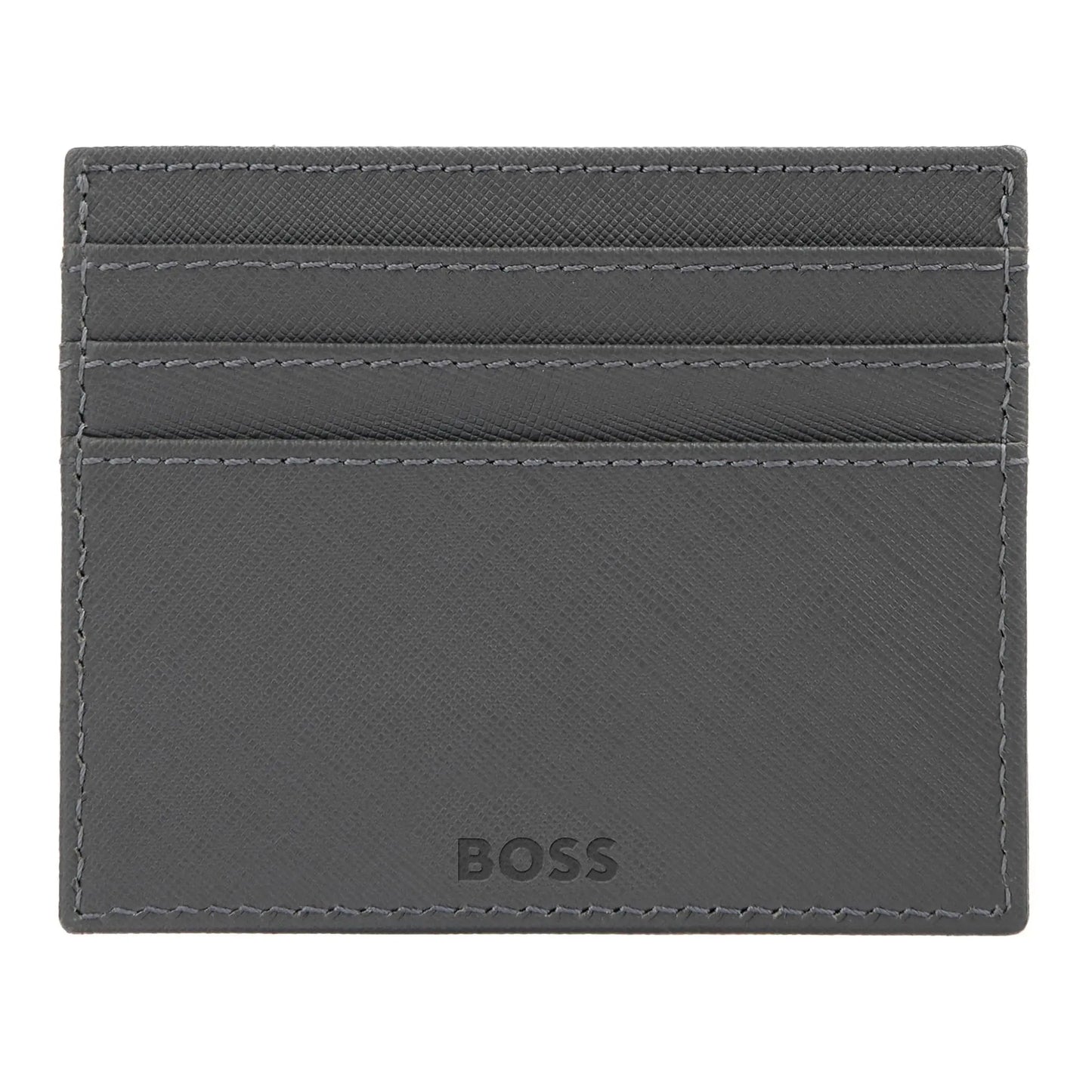 HUGO BOSS HLC526H Καρτοθήκη Double B Saffiano Grey Card Holder