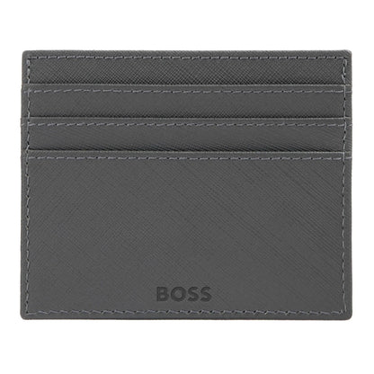 HUGO BOSS HLC526H Καρτοθήκη Double B Saffiano Grey Card Holder