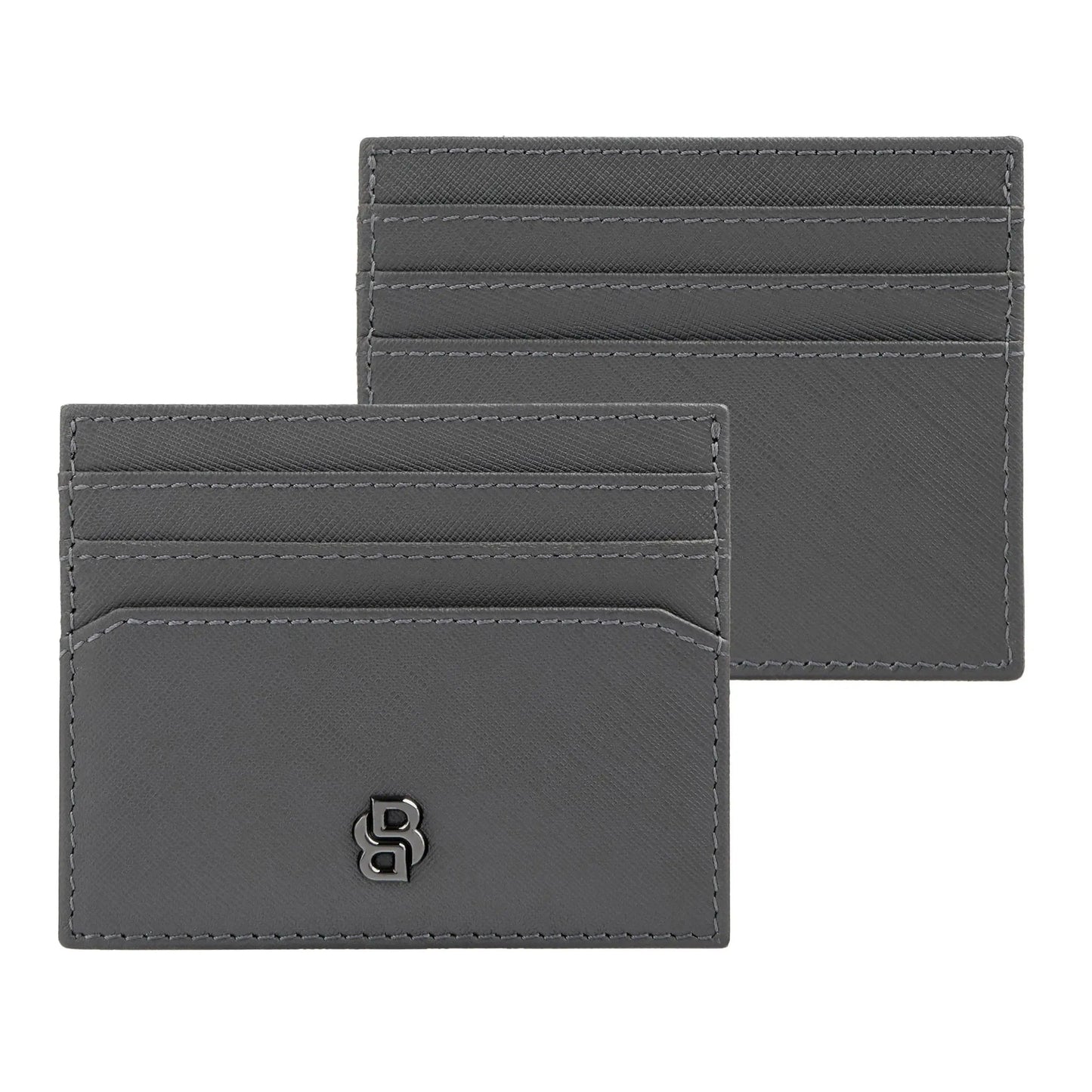 HUGO BOSS HLC526H Καρτοθήκη Double B Saffiano Grey Card Holder