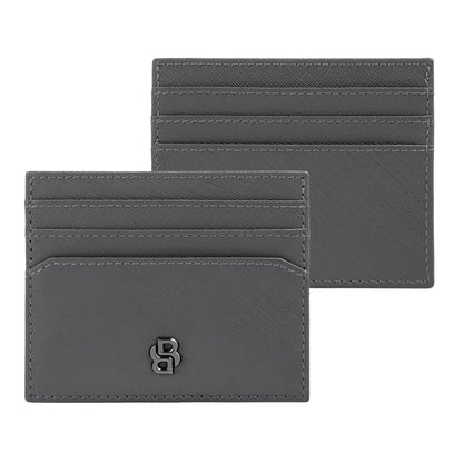 HUGO BOSS HLC526H Καρτοθήκη Double B Saffiano Grey Card Holder