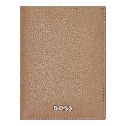 HUGO BOSS HLF416X Καρτοθήκη Trifold Classic Grained Camel Card Holder